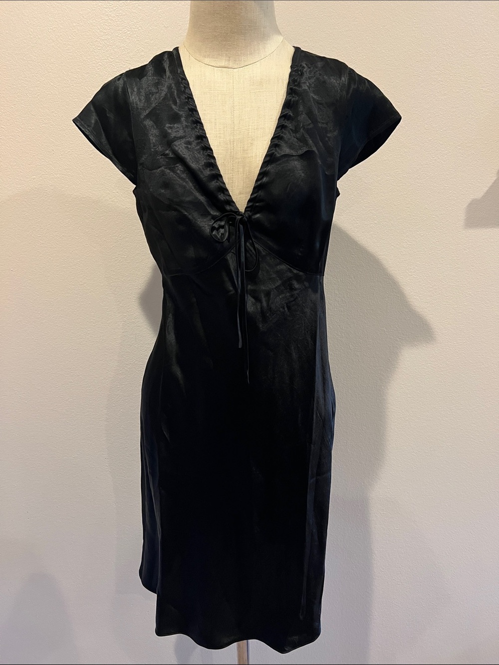 J. Crew Short sleeve slip dress in textured satin